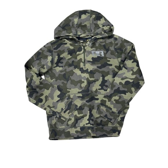 Under Armour Boys Camo Half-Zip Hoodie Large - Picture 1 of 3